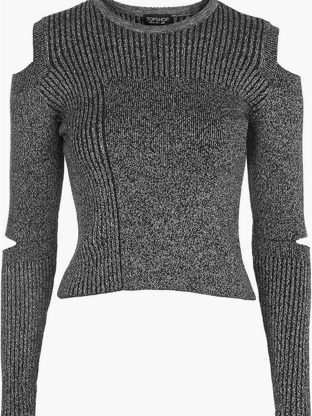 Topshop Slash Sleeve Marled Sweater